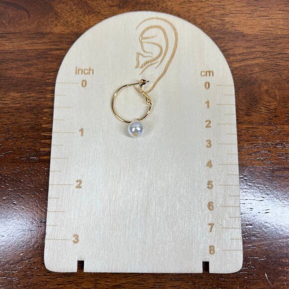 Earrings Golden Huggie Hoop with Charms Fashion Pearl Drop Dangle Earrings Royal - Picture 7 of 11